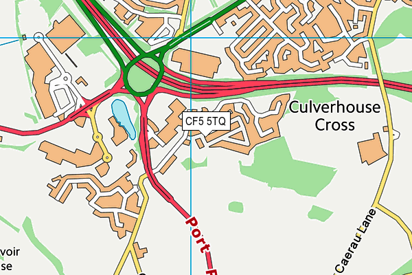 CF5 5TQ map - OS VectorMap District (Ordnance Survey)