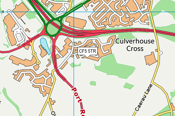 CF5 5TR map - OS VectorMap District (Ordnance Survey)