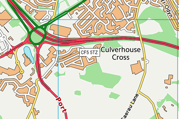 CF5 5TZ map - OS VectorMap District (Ordnance Survey)