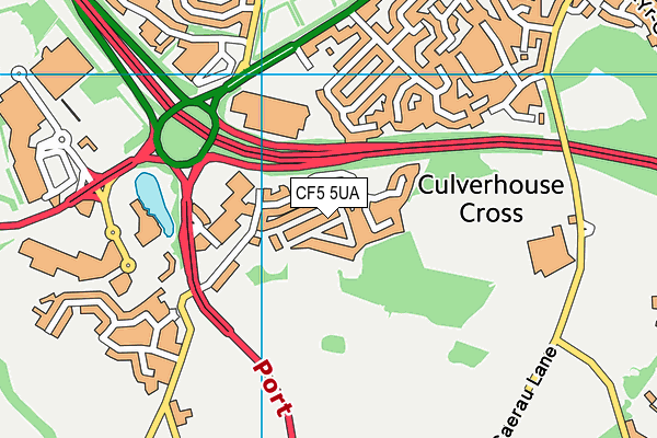 CF5 5UA map - OS VectorMap District (Ordnance Survey)