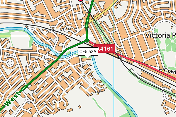 CF5 5XA map - OS VectorMap District (Ordnance Survey)