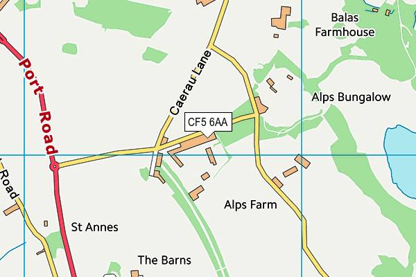 CF5 6AA map - OS VectorMap District (Ordnance Survey)