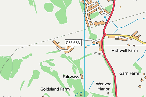 CF5 6BA map - OS VectorMap District (Ordnance Survey)