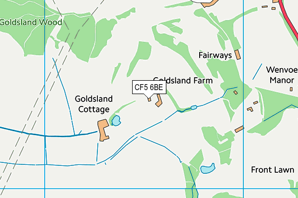 CF5 6BE map - OS VectorMap District (Ordnance Survey)