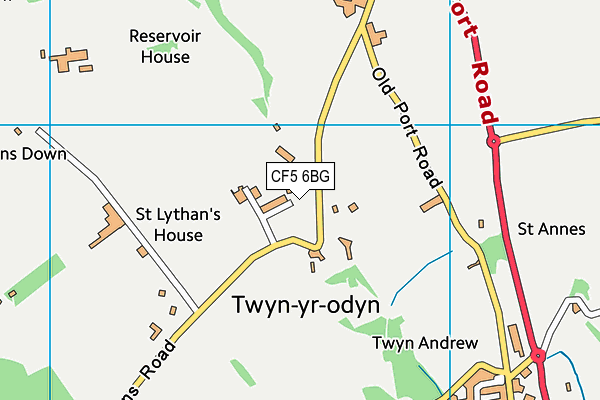 CF5 6BG map - OS VectorMap District (Ordnance Survey)