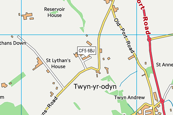 CF5 6BJ map - OS VectorMap District (Ordnance Survey)