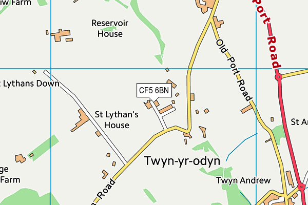 CF5 6BN map - OS VectorMap District (Ordnance Survey)