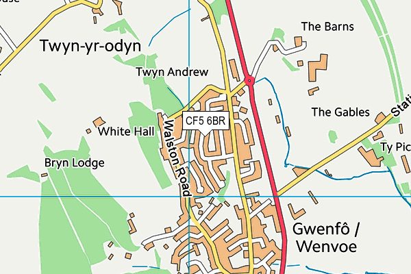 CF5 6BR map - OS VectorMap District (Ordnance Survey)