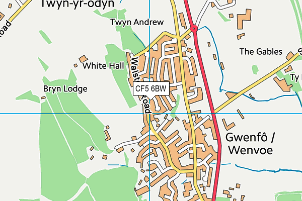 CF5 6BW map - OS VectorMap District (Ordnance Survey)