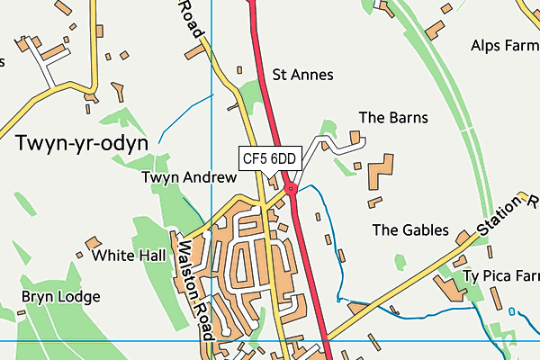 CF5 6DD map - OS VectorMap District (Ordnance Survey)