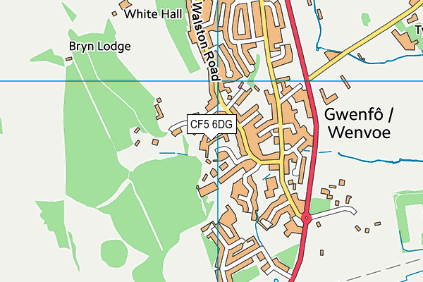 CF5 6DG map - OS VectorMap District (Ordnance Survey)