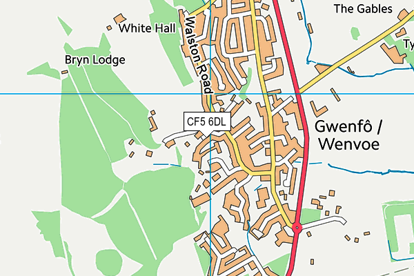 CF5 6DL map - OS VectorMap District (Ordnance Survey)