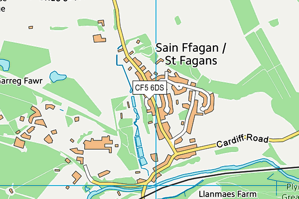 CF5 6DS map - OS VectorMap District (Ordnance Survey)