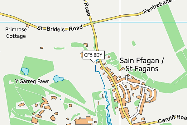 CF5 6DY map - OS VectorMap District (Ordnance Survey)