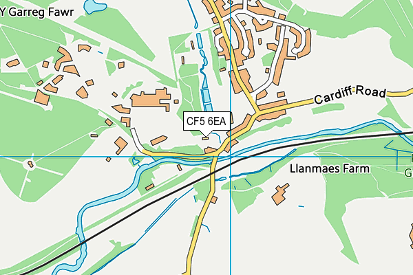 CF5 6EA map - OS VectorMap District (Ordnance Survey)