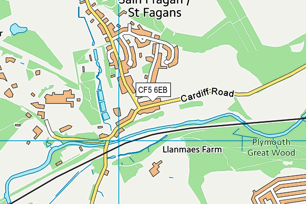 CF5 6EB map - OS VectorMap District (Ordnance Survey)