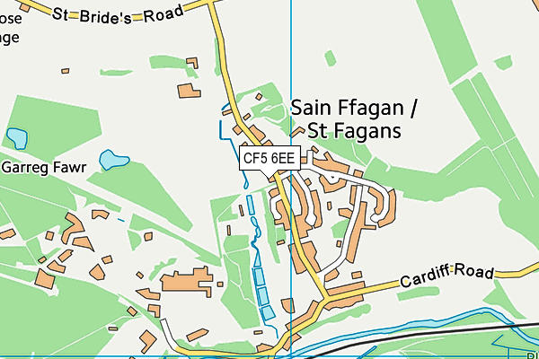 CF5 6EE map - OS VectorMap District (Ordnance Survey)