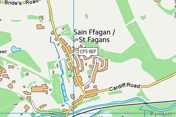 CF5 6EF map - OS VectorMap District (Ordnance Survey)