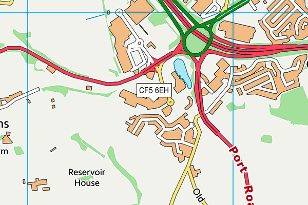 CF5 6EH map - OS VectorMap District (Ordnance Survey)