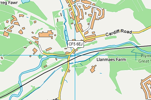 CF5 6EJ map - OS VectorMap District (Ordnance Survey)