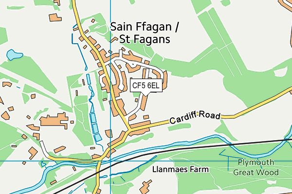 CF5 6EL map - OS VectorMap District (Ordnance Survey)