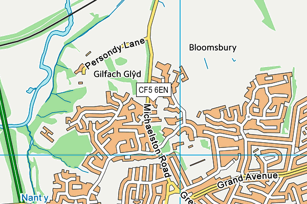 CF5 6EN map - OS VectorMap District (Ordnance Survey)