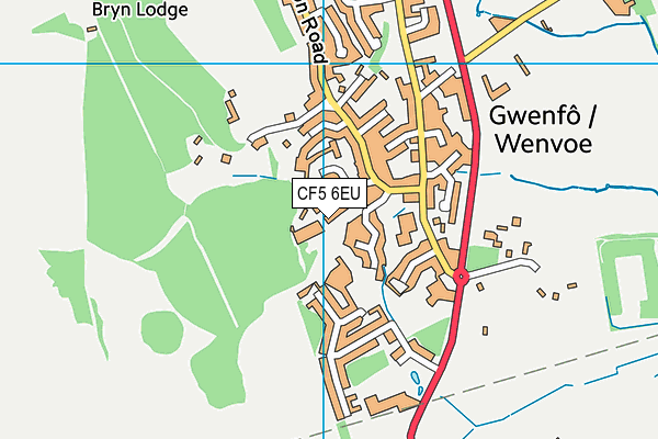 CF5 6EU map - OS VectorMap District (Ordnance Survey)