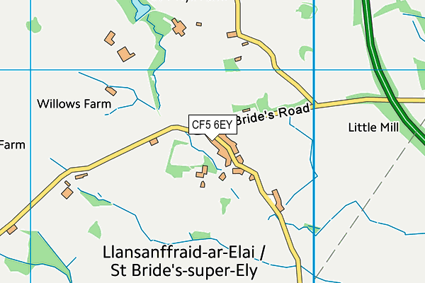 CF5 6EY map - OS VectorMap District (Ordnance Survey)