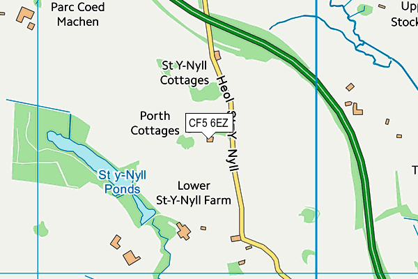 CF5 6EZ map - OS VectorMap District (Ordnance Survey)