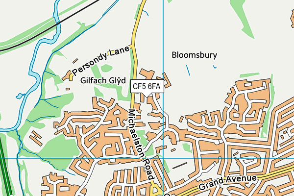 CF5 6FA map - OS VectorMap District (Ordnance Survey)