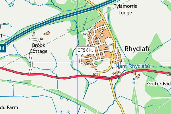 CF5 6HJ map - OS VectorMap District (Ordnance Survey)