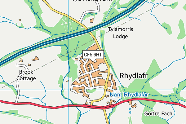 CF5 6HT map - OS VectorMap District (Ordnance Survey)