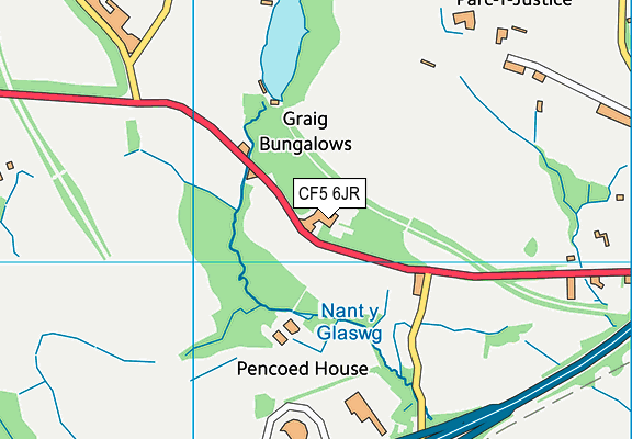 CF5 6JR map - OS VectorMap District (Ordnance Survey)