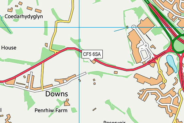 CF5 6SA map - OS VectorMap District (Ordnance Survey)