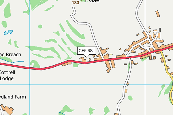CF5 6SJ map - OS VectorMap District (Ordnance Survey)