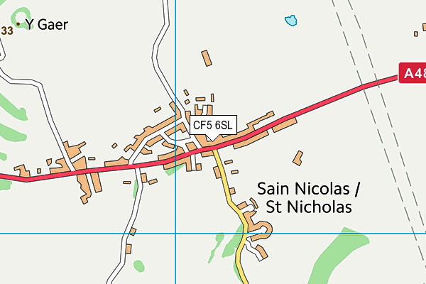 CF5 6SL map - OS VectorMap District (Ordnance Survey)