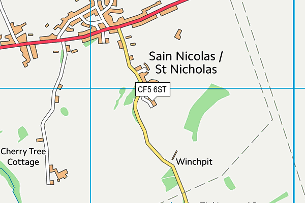 CF5 6ST map - OS VectorMap District (Ordnance Survey)