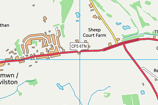 CF5 6TN map - OS VectorMap District (Ordnance Survey)