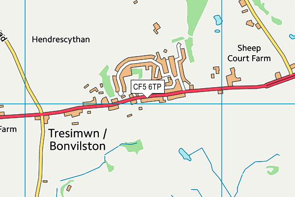 CF5 6TP map - OS VectorMap District (Ordnance Survey)