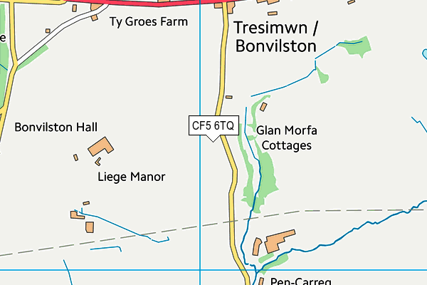 CF5 6TQ map - OS VectorMap District (Ordnance Survey)