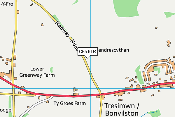 CF5 6TR map - OS VectorMap District (Ordnance Survey)