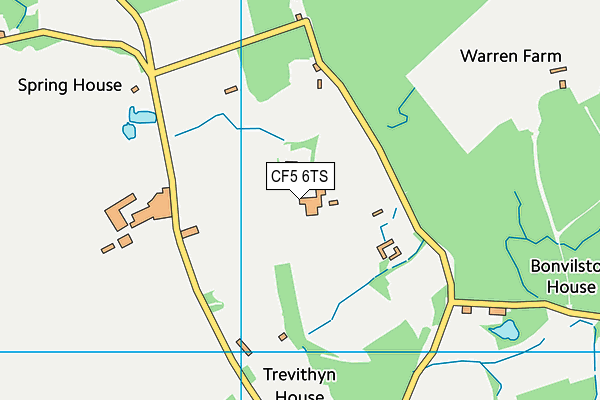 CF5 6TS map - OS VectorMap District (Ordnance Survey)