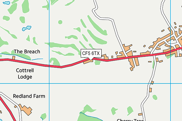 CF5 6TX map - OS VectorMap District (Ordnance Survey)