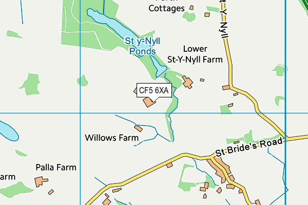 CF5 6XA map - OS VectorMap District (Ordnance Survey)