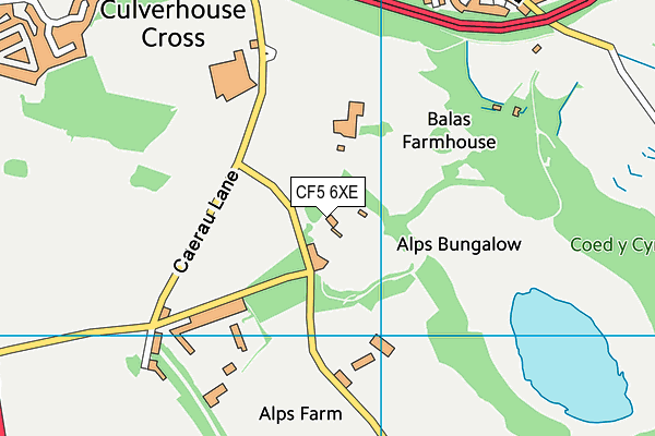 CF5 6XE map - OS VectorMap District (Ordnance Survey)