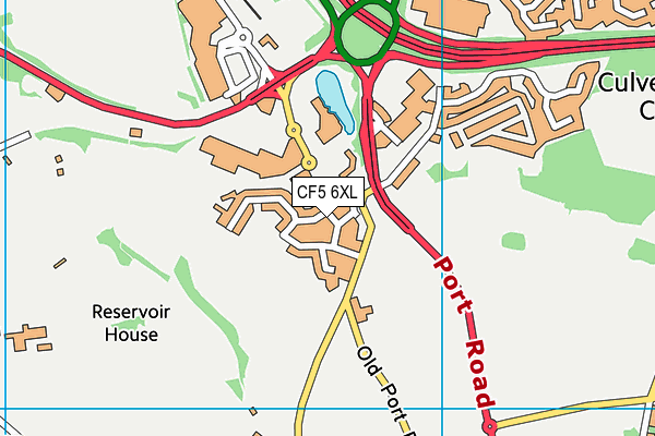 CF5 6XL map - OS VectorMap District (Ordnance Survey)