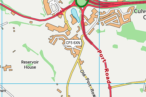 CF5 6XN map - OS VectorMap District (Ordnance Survey)