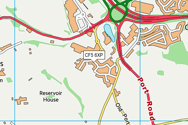 CF5 6XP map - OS VectorMap District (Ordnance Survey)