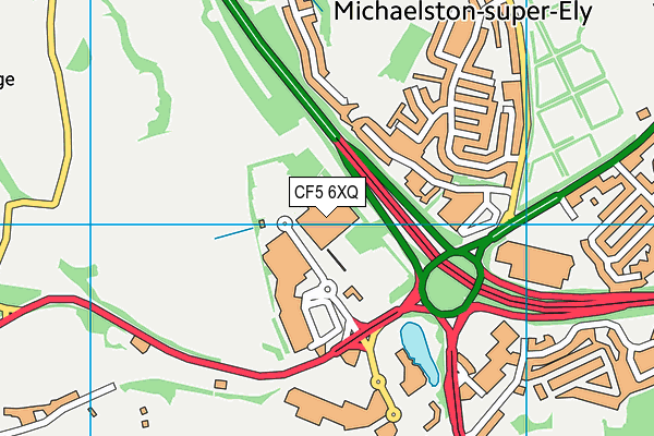 CF5 6XQ map - OS VectorMap District (Ordnance Survey)