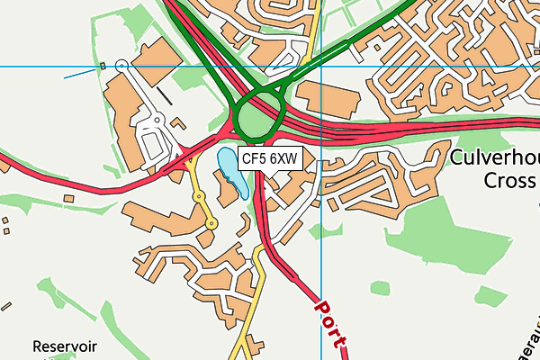 CF5 6XW map - OS VectorMap District (Ordnance Survey)